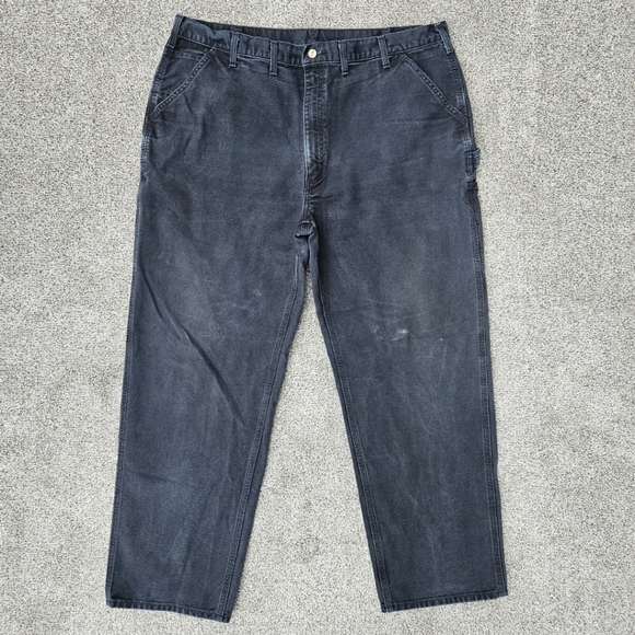 Carhartt Other - Carhartt Black Duck Canvas Carpenter Pants Original Dungaree Fit B11 BLK 44X34